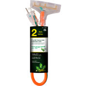 GoGreen Power, 12/3 2' 3-prise rallonge, GG-15302, éclairé fin