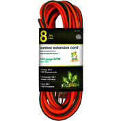 GoGreen Power 16/3 SJTW 8ft Heavy Duty Extension Cord, GG-13708 - Lighted End