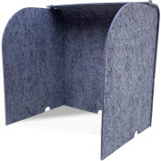Écran de protection surround de bureau acoustique de Gand 24"W x 18"D x 24"H, Feutre PET argenté