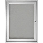 Gand Enclosed Bulletin Board - Outdoor / Indoor - 1 Door - Vinyl - 24" x 18" - Argent