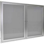 Gand Enclosed Bulletin Board - Outdoor / Indoor - Vinyl - 36" x 48" H - Argent