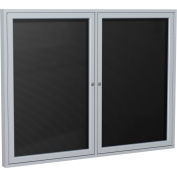 Gand Letter Board Fermé - Extérieur / Indoor - 2 Door - Black Letterboard w/Silver Frame - 36"x60"