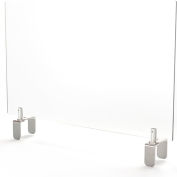 Ghent Partition Extender 36"W x 24"H, Frosted Thermoplastic w/ Attached Clamp