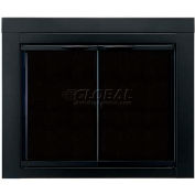 Foyer agréable cheminée Alpine verre porte noire AN 1012 43-1/2" L x 33" H