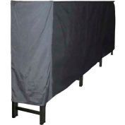 Agréable foyer 12 'robuste rack de stockage de bûches avec couvercle complet résistant aux intempéries LS938-144LC-K