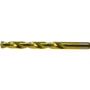 Chicago-Latrobe 550-TN 1/4-E Cobalt Heavy-Duty TiN 135 Split Point Jobber Length Drill - Pkg Qty 12