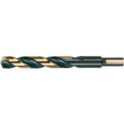 Cle-Line 1879 31/64 HSS H.D. Black/Gold 135 Split Point 3-Flat 3/8 Reduced Shank Jobber Length Drill - Pkg Qty 6