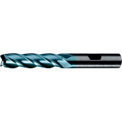 Cleveland HGC-4C-TC HSS-Cobalt 4-Flute TiCN Square Single End Mill, 1/4" x 3/8" x 1-3/4" x 3-9/16"