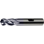 Cleveland HGC-4B-TC HSS-Cobalt 4-Flute TiCN Ball Nose Single End Mill, 5/16 » x 3/8 » x 3/4 » x 2-1/2 »
