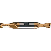 Cleveland HDC-2-TN HSS-Cobalt 2-Flute TiN Square Double End Mill, 5/16 » x 3/8 » x 9/16 » x 3-1/2 »
