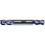 Cleveland HD-4C-TC HSS 4-Flute TiCN Square Double End Mill, 1/2" x 1/2" x 1" x 4-1/8"