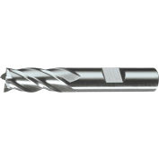 Cleveland HG-4C HSS 4-Flute Bright Square Single End Mill, 3/16 » x 3/8 » x 1-3/4 » x 3-9/16 »