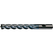 Cleveland HG-4C-TC HSS 4-Flute TiCN Square Single End Mill, 3/16" x 3/8" x 1-3/4" x 3-9/16"