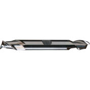 Cleveland HD-2 HSS 2-Flute Bright Square Double End Mill, 11/64" x 3/8" x 7/16" x 3-1/4"