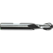 Cleveland HGC-2B HSS-Cobalt 2-Flute Bright Ball Nose Single End Mill, 5/16 » x 3/8 » x 3/4 » x 2-1/2 »