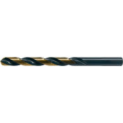 Cle-Line 1878 10.00mm HSS H.D. Black & Gold 135 Split Point 3-Flatted Shank Jobber Length Drill - Pkg Qty 6