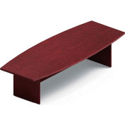 Global™ Boardroom Table - Boat Shaped - Laminate - 120"L x 48"W - Quartered Mahogany