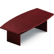 Global™ Boardroom Table - Boat Shaped - Laminate - 96"L x 48"W - Quartered Mahogany