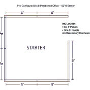 Interion® Pre-Configured Office Cubicle - 8'W x 8'D x 60"H - Starter Kit - Gray