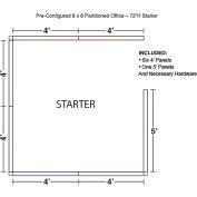 Interion® Pre-Configured Office Cubicle - 8'W x 8'D x 72"H- Starter Kit - Gray