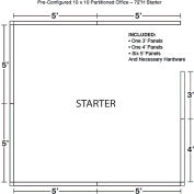 Interion® Cubile de bureau préconfiguré, 10'L x 10'P x 72 » H, Kit de démarrage, bleu