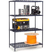 Nexel® Poly-Z-Brite®, 4 tier, robuste, unité de démarrage d’étagères à fil, 60 « L x 24 " P x 74 " H