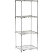 Nexel®, Nexelate®, Silver Epoxy, 5 Tier, Wire Shelving Starter Unit, 30"W x 18"D x 86"H