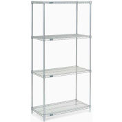 Nexel® Poly-Z-Brite®, 5 niveaux, unité de démarrage d’étagères en fil, 42 « L x 18 « P x 63 » H