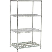 Nexel® Poly-Z-Brite®, 4 niveaux, étagères en fil, 1 étagères robustes, 48 « L x 18 " P x 86 " H
