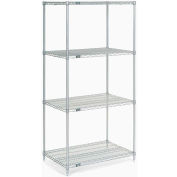 Nexel® Poly-Z-Brite®, 5 niveaux, unité de démarrage d’étagères en fil, 30 « L x 21 « P x 63 » H