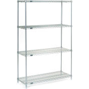 Nexel® Stainless Steel, 4 Tier, Wire Shelving Starter Unit, 36"W x 24"D x 54"H