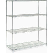 Nexel® Chrome Wire Shelving Starter Unit - 5 Tier - 60"W x 24"D x 86"H