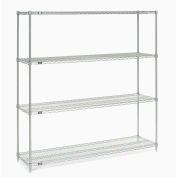 Nexel® Stainless Steel, 5 Tier, Wire Shelving Starter Unit, 72"W x 24"D x 86"H