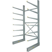 Global Industrial Single Sided Heavy Duty Cantilever Rack Starter, 2" Lip, 72"Wx58"Dx144"H