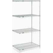 Nexel® Poly-Z-Brite® Wire Shelving Add-On Unit - 5 Tier - 24"W x 24"D x 74"H