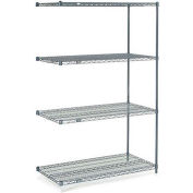 Nexel® Nexelon®, 5 Tier, Wire Shelving Add-On Unit, 24"W x 24"D x 86"H