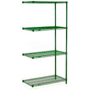 Nexel® Poly-Green® Wire Shelving Add-On Unit - 5 Tier - 36"W x 24"D x 74"H