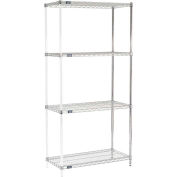 Nexel® Chrome Wire Shelving Add-On Unit - 5 Tier - 48"W x 24"D x 63"H