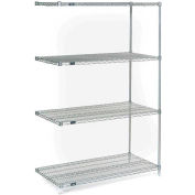 Nexel® Chrome Wire Shelving Add-On Unit - 5 Tier - 60"W x 24"D x 74"H