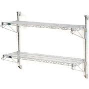 Nexel® Poly-Green® Wall Mount Wire Shelving - 60"W x 14"D x 34"H 2-Shelf Starter