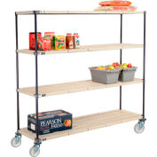 Nexelite® Plastic Mat Shelf Truck w/Poly Swivel Casters, 72"L x 18"W x 69"H, White