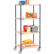 Nexelite® Plastic Mat Shelf Truck w/Poly Swivel Casters, 48"L x 18"W x 69"H, White
