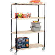 Camion d’étagères à tapis en plastique Nexelite® avec roulettes pivotantes en poly, 54 « L x 18 » L x 80 « H, Blanc