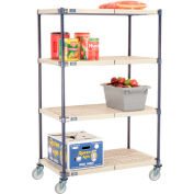 Camion d’étagères à tapis en plastique Nexelite® avec roulettes pivotantes en poly, 36 « L x 18 » L x 69 « H, Blanc