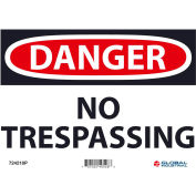 Global Industrial™ Danger No Trespassing, 7x10, Vinyle sensible à la pression