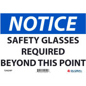 Global Industrial™ Notice Safety Glasses Required, 7x10, Vinyle sensible à la pression