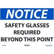 Global Industrial™ Notice Safety Glasses Required, 10x14, Vinyle sensible à la pression