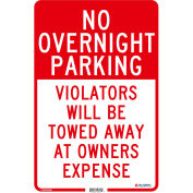 Global Industrial™ No Overnight Parking Violators Will Be Rewed, 18x12, 0,063 Aluminium