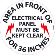 Global Industrial™ Floor Sign, Walk On, Area In Front Of Electrical Panel, 17 Dia,