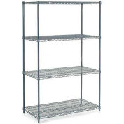 Nexel® 4 Shelf, Nexelon® Blue Wire Shelving Unit, Starter, 54"W x 24"D x 86"H